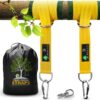 Safe Tree Swing Hanging Kit (Set of 2) - 10ft Long Straps with Two Alloy Carabiners and 2000 Lb Breaking Strength - Easy & Fast Installation for All Types of Swings and Children Black/Yellow 4 71s8IvRrxlL
