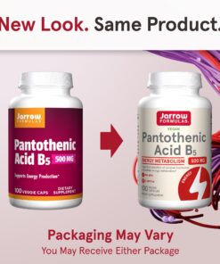 Jarrow Formulas Pantothenic Acid B5 500 mg - 100 Veggie Caps - Essential B Vitamin - Energy Production & Metabolism Support - 100 Servings (Packaging may vary) 100 Count (Pack of 1) 13 71s8X2q9ptL