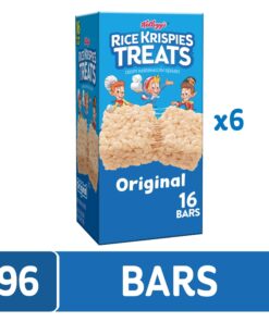 Alternative view of Rice Krispies Treats Marshmallow Snack Bars, Kids Snacks, School Lunch, Value Pack, Original (6 Boxes, 96 Bars) 16 Count (Pack of 6)