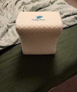 Cushy Form Knee Pillow for Side Sleepers - Standard Orthopedic Wedge Leg Pillow for Sleeping and Hip & Lower Back Pain - Contour Memory Foam Cushion for Pregnancy, Washable Cover & Travel Bag, White 43 71s9OyMA4xL