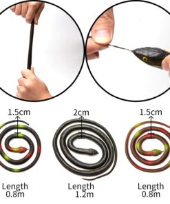 Alternative view of SAVITA 3 Pcs Realistic Rubber Snakes 2 Sizes Fake Snakes for Joke, Garden Prop to Scare Birds, Pranks, Halloween Party