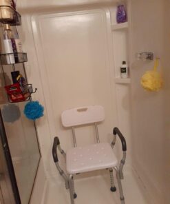 Vaunn Medical Shower Chair Bath Seat With Padded Arms, Removable Back and Adjustable Legs, Bathtub Safety and Support 47 71sA1hHd4wL
