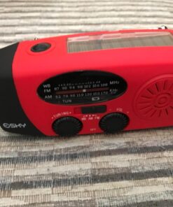 Esky Emergency Hand Crank Radio with 3 LED Flashlight, AM/FM/NOAA Portable Weather Radio with 2000mAh Power Bank Phone Charger, Solar Powered USB Charged Radio for Indoor Outdoor Camping, SOS Alarm Red 41 71sAazpVIrL