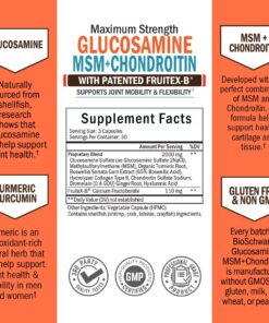 Glucosamine Chondroitin MSM 2110mg - Joint Support Supplement with Turmeric Curcumin for Hands Back Knee & Joint Health for Men & Women - Gluten-Free Non-GMO Supplement - Made in USA - 90 Capsules 90 Count (Pack of 1) 30 71sAqO9ytJL 3
