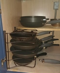 Deco Brothers Pan Organizer Rack for Kitchen Cabinet and Counter, Bronze 41 71sCEuuqdRL