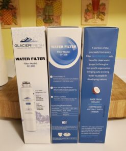 GLACIER FRESH DA29-00020B Refrigerator Water Filter Compatible with Samsung DA29-00020A/B, DA29-00020B-1, HAF-CIN/EXP, 46-9101, RF4267HARS For French Door Fridge Kitchen (3 PACK) Standard 3 Count (Pack of 1) 43 71sCKN7Qs4L