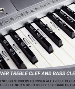 Piano and Keyboard Music Note Full Set Stickers for White and Black Keys; Transparent and Removable; Made in USA 31 71sCPnxA2JL