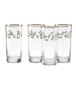 Alternative view of Lenox 849605 Holiday 4-Piece Highball Glass Set Highball Glasses, Set of 4