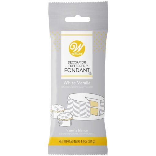 Wilton White Vanilla Decorator Preferred Fondant Pack 4.4 oz. (Packaging May Vary) 4.4 ounce