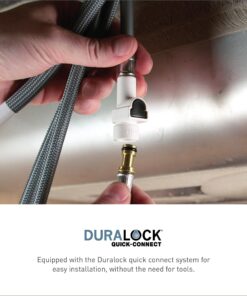 Moen Adler 87233SRS Spot Resist Stainless Zinc Pull Down Kitchen Faucet with Power Clean, Button, and Retractable Wand, ADA Compliant, Classic Style, Fashion-forward, Built to Last Standard 23 71sCsbUToHL