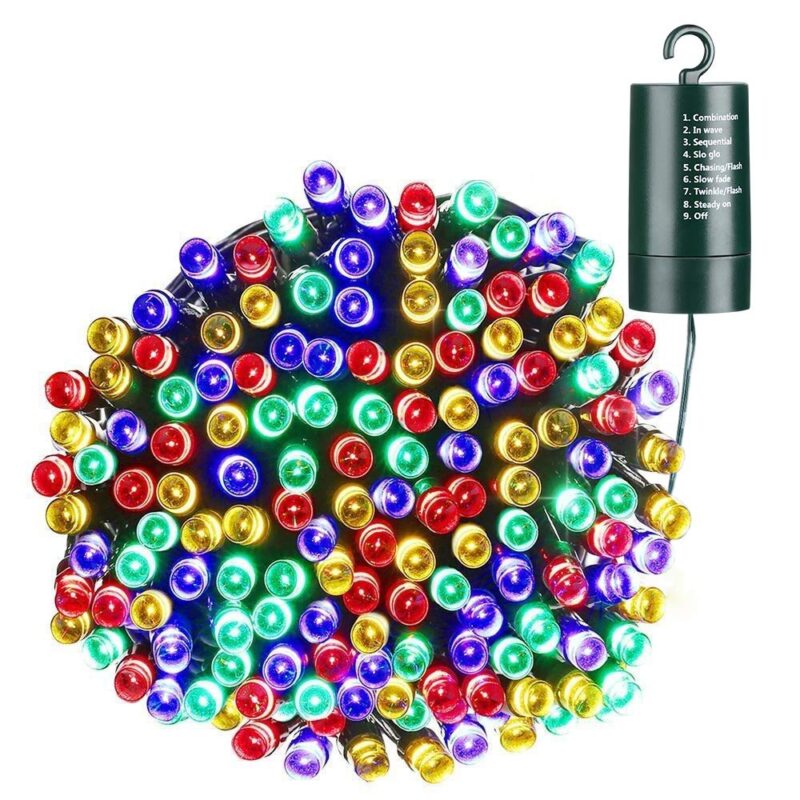 Joomer Battery Chrismas Lights, 66ft 200LED Fairy Lights Battery Operated Timer 8 Modes Waterproof for Outdoor Home Garden Party Holiday Christmas Trees Decoration (Multicolor) Multicolor