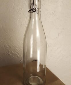 Estilo Swing Top Clear Glass Bottles,16oz Set of 6 Easy Cap Clear Bottles with Stoppers, Flip Top Glass Bottles to Store Home Brews, Oils, Vinaigrettes, Wines, Beer, Teas, Limoncello 16 oz 34 71sEbMa6WvL