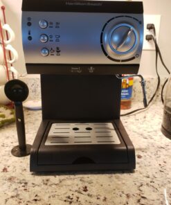 Hamilton Beach 15 Bar Espresso Machine, Cappuccino, Mocha, & Latte Maker, with Milk Frother, Make 2 Cups Simultaneously, Works with Pods or Ground Coffee, 50 oz. Water Reservoir, Black 19 71sFn2NMDeL