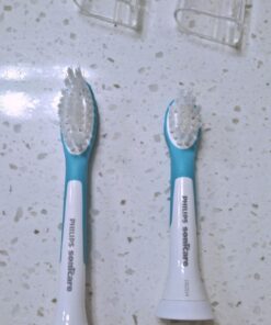 Philips Sonicare for Kids 3+ Genuine Replacement Toothbrush Heads, 2 Brush Heads, Turquoise and White, Compact, HX6032/94 Kids 3+ 49 71sHB9BmZrL
