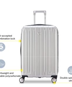 DELSEY Paris Titanium Hardside Expandable Luggage with Spinner Wheels, Silver, Carry-On 19 Inch 16 71sHqZZjLxL