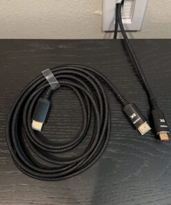 Snowkids 10K 8K HDMI Cable 2.1 10FT/3M 48Gbps, Certified 48Gbps High Speed 3D 8K60 4K120 144Hz Braided HDMI Cord eARC HDR10 HDCP 2.2&2.3 Compatible with Roku TV/PS5/HDTV/Blu-ray Black 10feet 1 42 71sI9eVvZML 1