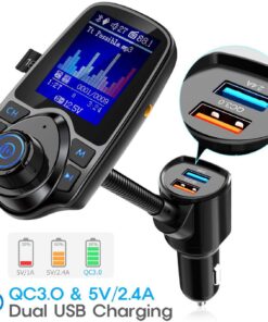 Alternative view of Nulaxy Wireless In-Car Bluetooth FM Transmitter Radio Adapter Car Kit W 1.8 Inch Display Supports TF/SD Card and USB Car Charger for All Smartphones Audio Players-KM18 color