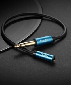 Alternative view of MillSO 1/4 to 3.5mm Headphone Adapter TRS 6.35mm 1/4 Male to 3.5mm 1/8 Female Stereo Jack Audio Adapter for Amplifiers, Guitar, Keyboard Piano, Home Theater, Mixing Console, Headphones - 12inch/30CM 1 FT / 0.3 M Blue