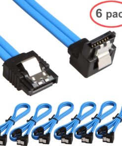 Relper-Lineso 6 Pack 90 Degree Right-Angle SATA III Cable 6.0 Gbps with Locking Latch 18Inch (6X Sata Cable Blue) 19 71sLXzOxhHL