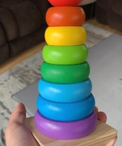 Melissa & Doug Rainbow Stacker Wooden Ring Educational Toy - Wooden Rainbow Stacking Rings Baby Toy, Stacker Toys For Infants And Toddlers 36 71sMg3VjaWL