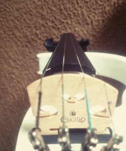 Cecilio Electric/Silent Violin - Style 2, Full Size (4/4) - Ebony Fittings - Metallic Pearl White - Includes Case, Bow, Rosin, Aux Cable, and Headphones 4/4-size 20 71sMkoePqqL