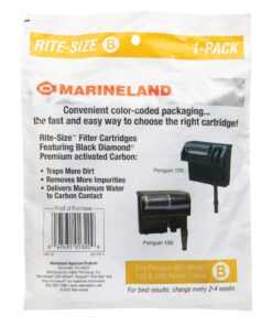 Marineland Penguin Power Filter Cartridge Rite-Size B, 1 Count, Replacement Cartridge For Aquarium Filtration, B - Yellow 1-Count Size B 9 71sN6jnNUGL
