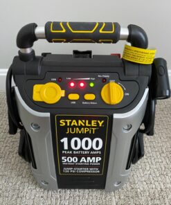 STANLEY J5C09 Portable Power Station Jump Starter 1000 Peak Amp Battery Booster, 120 PSI Air Compressor, USB Port, Battery Clamps 1,000 Peak Amps 64 71sN7Y2 WL
