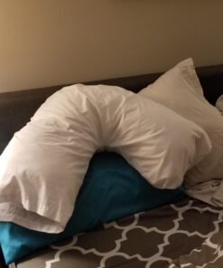 DMI Body Pillow, Side Sleeper Pillow and Pregnancy Pillow with Contoured Support to Eliminate Neck, Back, Hip, Joint Pain and Sciatica Relief with Removable Washable Cover, Firm, U Shape Neck Pillow Half Body Pillow 42 71sNWfp0FqL