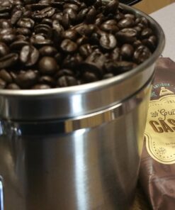 Coffee Gator Stainless Steel Canister - Medium 16oz, Silver Coffee Grounds and Beans Container with Date-Tracker, CO2-Release Valve, and Measuring Scoop - Ideal Coffee Lovers Gifts for Her - 2 Pack Travel Silver 49 71sNmaMOTVL