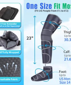 Leg Massager with Air Compression & Heat, 4-In-1 Foot Calf Thigh Knee Massager for Circulation & Pain Relief, 4 Modes 4 Intensities 2 Heat Levels, 10*2 Airbags, Compression Boots Machine, Fit 5'1-6'2 27 71sO6z5jOlL 4