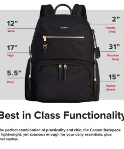 TUMI - Voyageur Carson Laptop Backpack - 15 Inch Computer Bag for Women - Black Black With Gold Hardware 22 71sOznWgObL