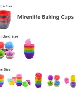 Mirenlife Silicone Cupcake Liners Reusable Silicone Baking Cups Nonstick Muffin Molds Easy Clean Silicone Muffin Liners, 24 Pieces in 8 Rainbow Colors 32 71sP1ly OL