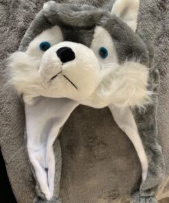 Super Z Outlet Cute Plush Animal Hat Winter Warm Winter Fashion Clothing Accessories (Husky/Wolf-Short) Grey 39 71sQ9qYEYSL