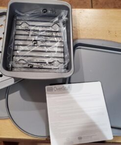 G & S Metal Products Company OvenStuff Personal Size 6-Piece Toaster Oven Set-Non-Stick Baking Pans, Easy to Clean and Perfect for Single Servings, Silver 63 71sQ9rExpAL