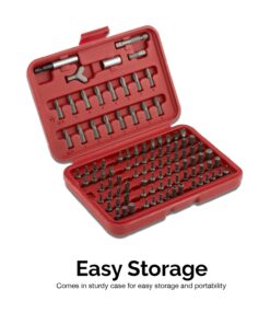 NEIKO 10048A Security Bit Set 100-Piece Set Cr-V Steel 1/4-inch Adapters Phillips Slotted Hex Torx Star Tamperproof Pozi Square Spanner Torque Tri-Wing Clutch Spline Screwdriver Bit 100 Piece 29 71sQJBQWd5L