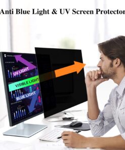 PYS 27 Inch Privacy Screen for 16:9 Widescreen Computer Monitor - Easy Removable Screen Filter Shield - Anti Glare & Blue Light - Anti Scratch Protector Film for Data Security 27 Inch Diagonal (16:9) 15 71sQaWZoqLL