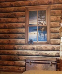 York Wallcoverings Lake Forest Lodge Mountain Logs Removable Wallpaper Brown .136 40 71sRLqK7IVL