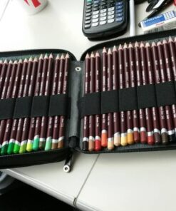 Speedball Art Products Genuine Leather Storage Case for Pencils, Markers, Pens and Art Supplies (Holds Up to 120 Standard Pencils, Black) 120 Pencil Capacity 31 71sRNxnZeCL