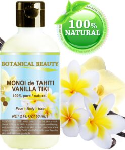 MONOI de TAHITI VANILLA TIKI OIL 100% Natural / 100% PURE BOTANICALS. 2 Fl.oz.- 60 ml. For Skin, Hair and Nail Care. 7 71sT9dBbWNL