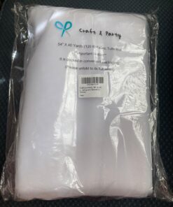Craft And Party, White Fabric Tulle Roll 54 Inch by 40 Yards (120 ft) Fabric Tulle Bolt for Garden Netting, DIY Tutu Skirt, Wedding and Decoration (White) 54" x 40 yards 36 71sTECKbOXL