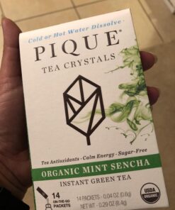 Pique Organic Mint Green Tea Crystals - Support Healthy Digestion, Immunity and Energy. Caffeinated Green Tea with Spearmint - 14 Single Serve Sticks (Pack of 1) 14 Count (Pack of 1) 19 71sTsQ YH1L