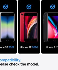 Alternative view of Spigen Liquid Air Armor Designed for iPhone SE 2020 Case/Designed for iPhone 8 Case (2017) / Designed for iPhone 7 Case (2016) - Black