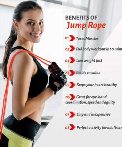 Limm Adjustable Jump Rope for Workout - All-Purpose Exercise Jump Rope Kids & Adults Love with Tangle-Free, Comfortable Foam Handles - Best Slimming, Cardio & Endurance Training Red 32 71sZ mWbFqL