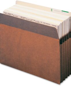 Smead File Pocket, Straight-Cut Tab, 5-1/4" Expansion, Letter Size, Redrope, 50 per Carton (73810) 7 71sbYLTQCXL