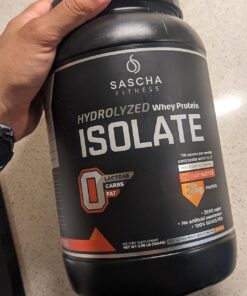 SASCHA FITNESS Hydrolyzed Whey Protein Isolate,100% Grass-Fed (2.3 Pounds, Peanut Butter) 24 71sbZLvIzrL