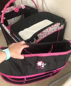 Disney Baby Sweet Wonder Playard, Foldable Baby Playpen: With Newborn Bassinet, Toy Arch, and Carry Bag, Mesh ,Minnie Garden Delight Garden Delight Minnie 31 71sbqw72L2L