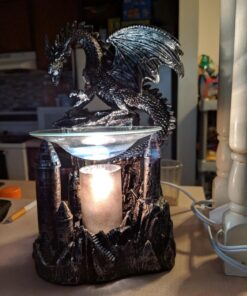 Mythical Winged Dragon Guarding Castle Electric Oil Warmer or Wax Tart Burner for Decorative Medieval & Gothic Decor Statues and Figurines As Aromatherapy Essential Scented Oil Gifts for Dragon Lovers 23 71scQ0UzuNL