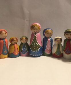Wood Peg Doll Set, 50 Piece Wood Peg Family (Toy Peg People: Dad, Mom, Angel, Child, Baby) Unfinished for Crafts & Play, by Woodpeckers Complete Family Set - 50 Pieces Pack of 50 49 71scjdMv9OL 1