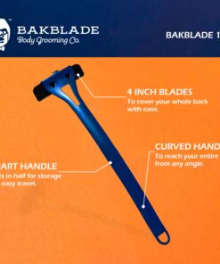 Alternative view of BakBlade 1.0 Back Shavers for Men: Back Hair Removal and Body Shaver (DIY), Back Shaver - Body Hair Trimmer, Extra-Long Handle, Shave Wet or Dry BAKblade 1.0