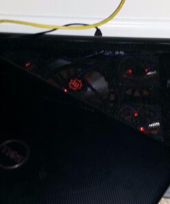 ENHANCE Gaming Laptop Cooling Pad Stand with LED Cooler Fans , Adjustable Height , & Dual USB Port for 17 inch Laptops - 5 Ultra Quiet High Performance Fans 2630 RPM & Built-In Bumpers - Red 35 71sf1HJEKtL